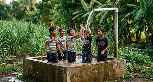 Bathing under pump set