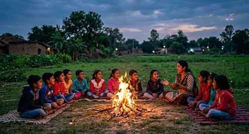 Bonfire and storytelling